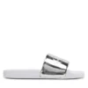 pantophles calvin klein jeans slide metallic monologo yw0yw00638 metallic silver 02w