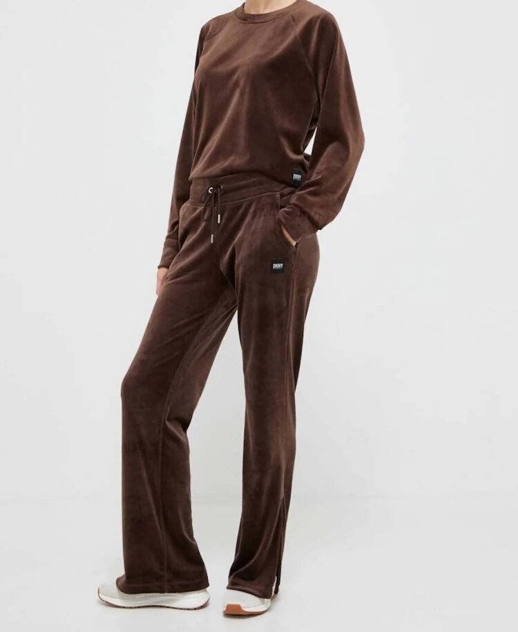γυναικείο παντελόνι φόρμας dkny καφέ dp3p2744