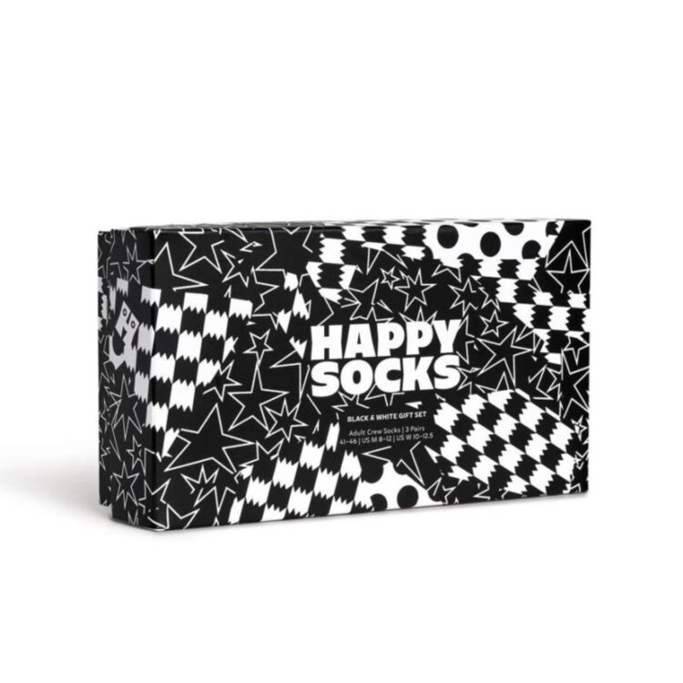 happy socks 3 pack black and white gift set p001722 5