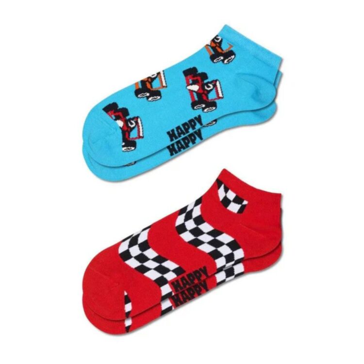 happy socks dames heren fantasie sokken 2 pack racing low socks p002635 41 46 6700 turqoise